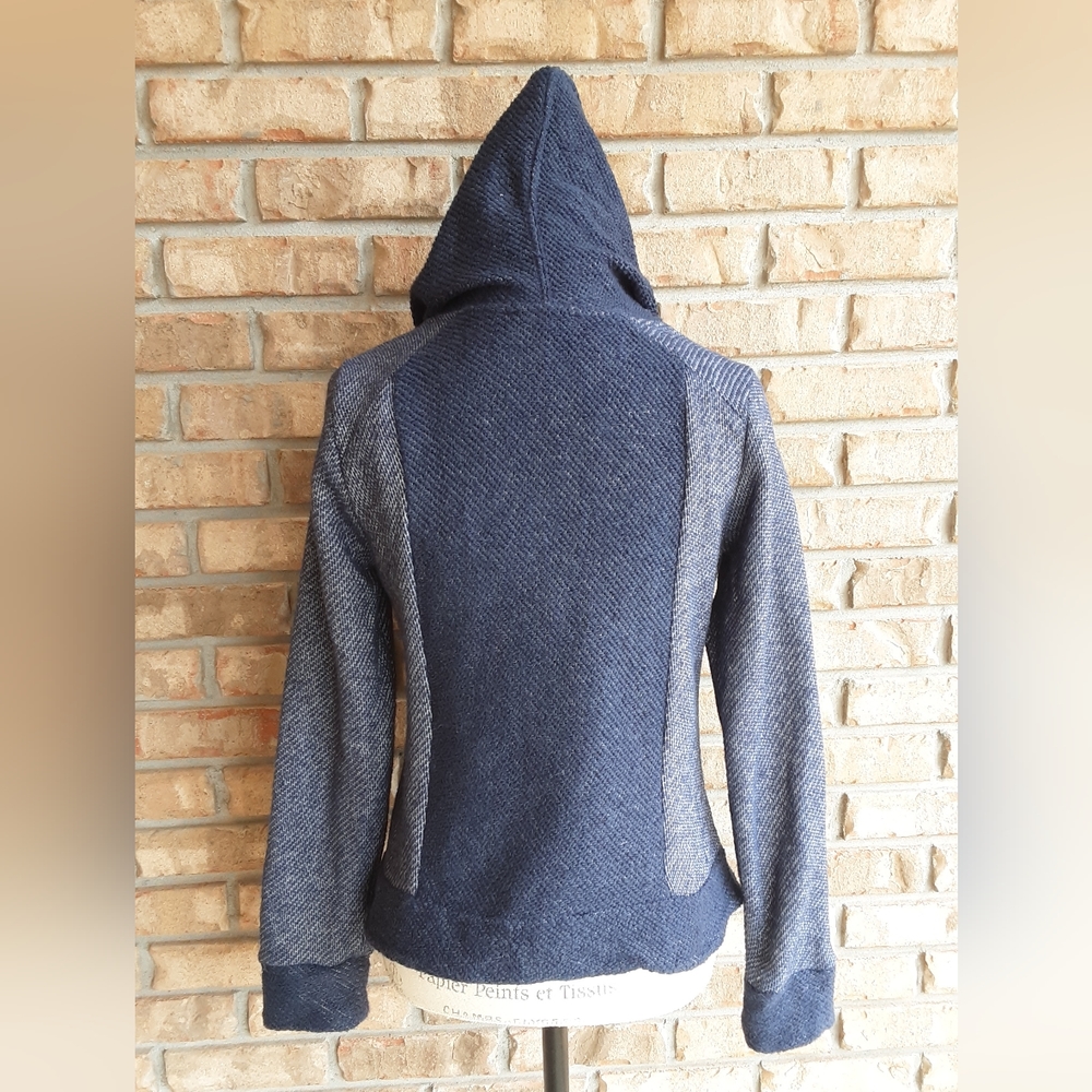 Lucky Brand Blue Long Colorblocked Sleeve Moto Style Textured Jacket. - Picture 7 of 8